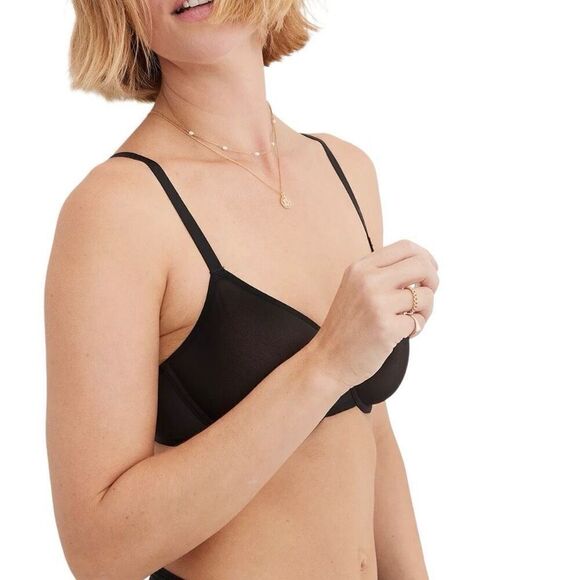 Aerie Smoothez True Black Mesh Unlined Bra - Picture 1 of 6